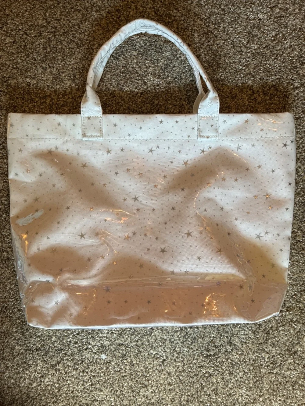 White & Silver Star Tote Bag
